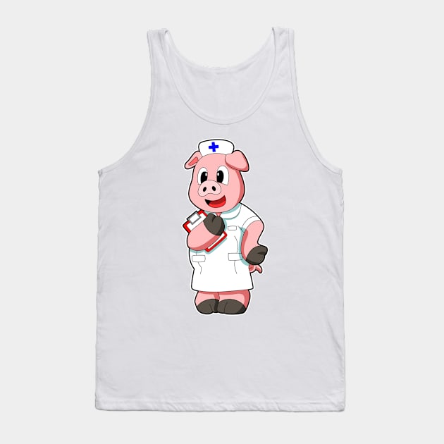 Pig as Nurse with Smock Tank Top by Markus Schnabel